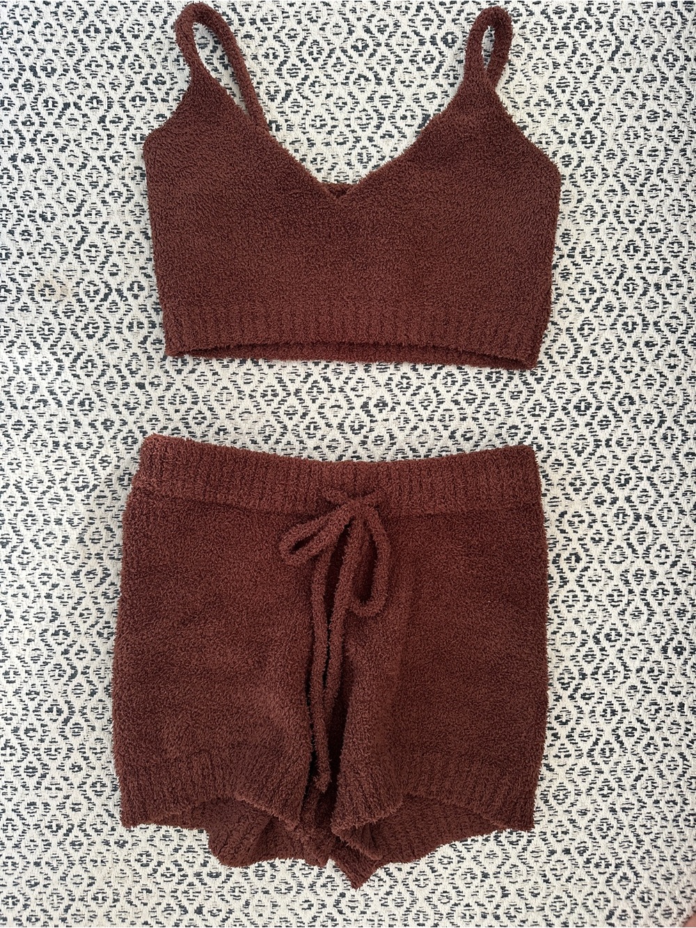 Fashion Nova Fuzzy Lounge Set - Brown